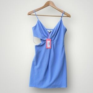 Blue Twist-Front Spaghetti Strap Dress - Unbranded